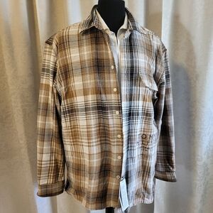 NWT Tommy Hilfiger Men's Plaid Flannel Untucked Overshirt, Jacket, Size XXL Brow